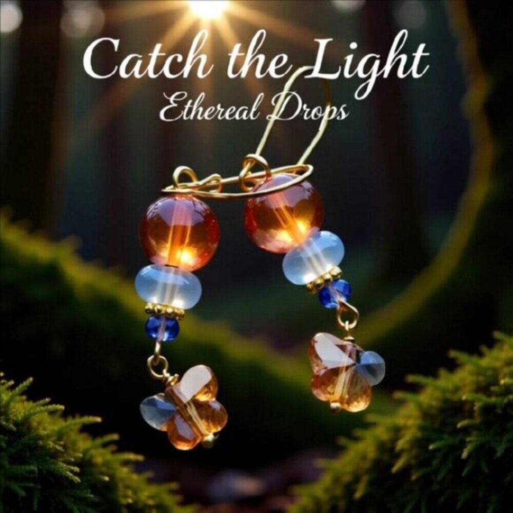 Gypsy Spring Magic Butterfly Earrings • Sparkling Shimmer • Soft Feminine Glow - Picture 4 of 10